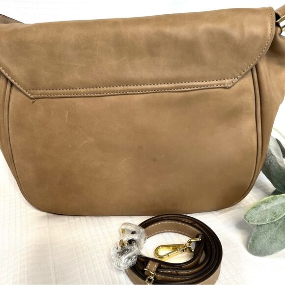 Steve Madden Vegan Flap Messenger Crossover Mocha Tan Shoulder Bag Purse - Picture 5 of 16